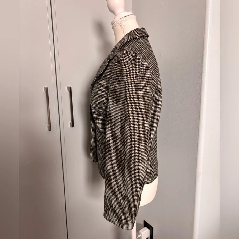 Vintage Women's Wool Houndstooth Blazer - Picture 5 of 13